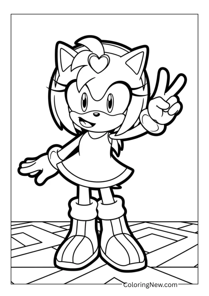 Amy giving a peace sign