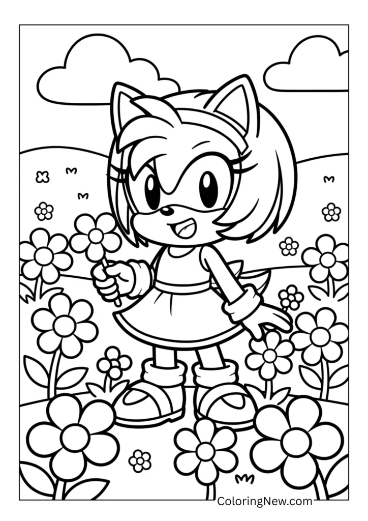 Amy picking flowers
