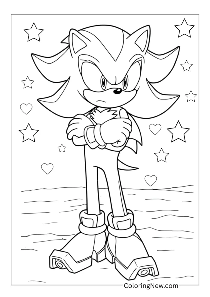 Shadow standing coloring pages