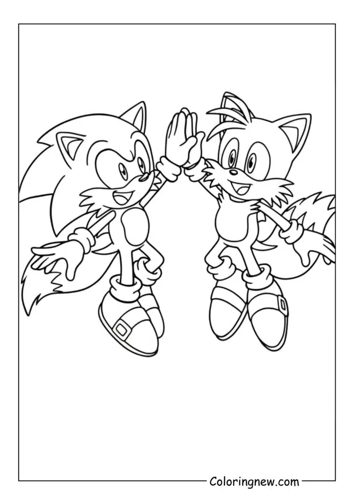 Sonic and Tails high-fiving
