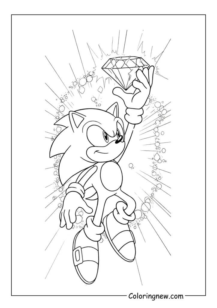 Sonic holding a Chaos Emerald