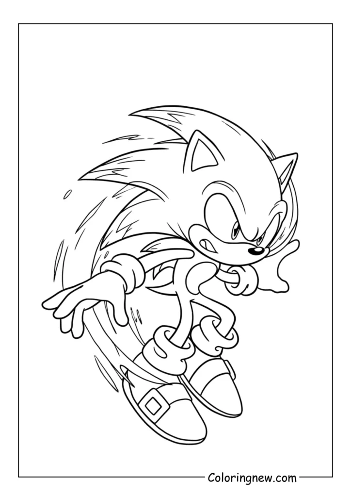 Sonic performing his spin dash move