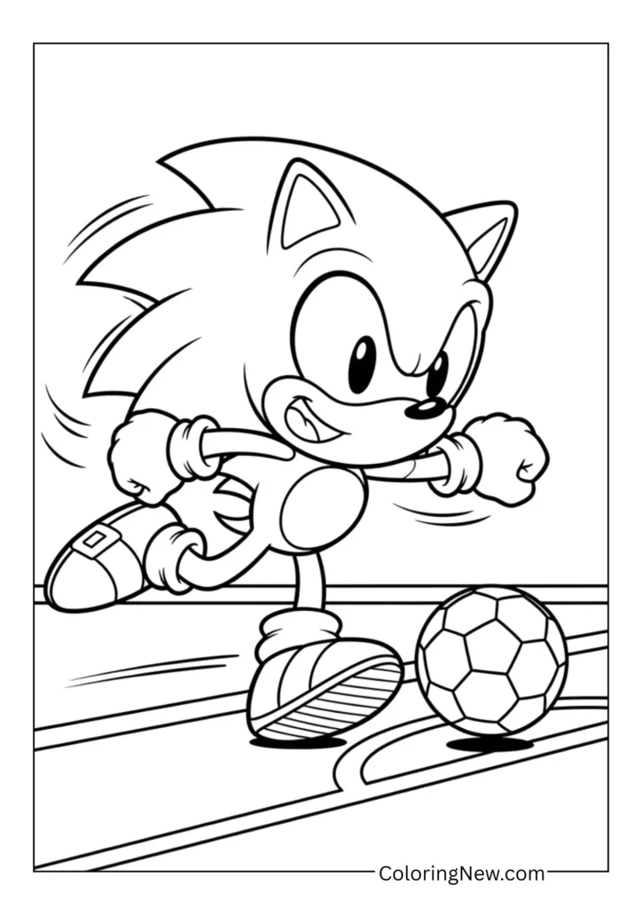 Sonic playing soccer