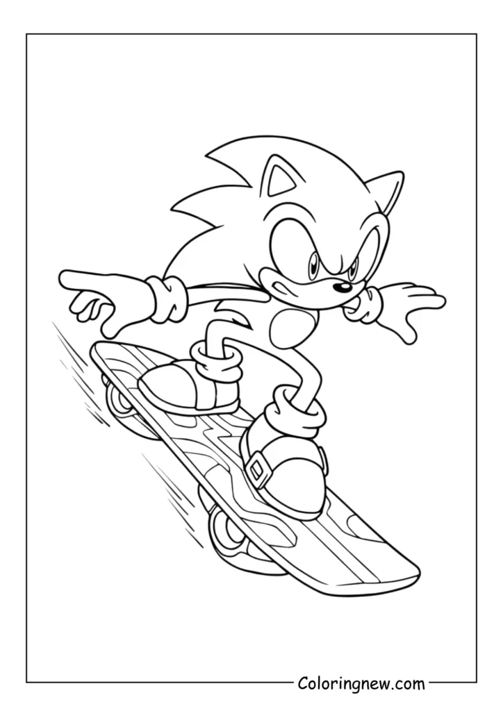 Sonic riding his extreme gear hoverboard