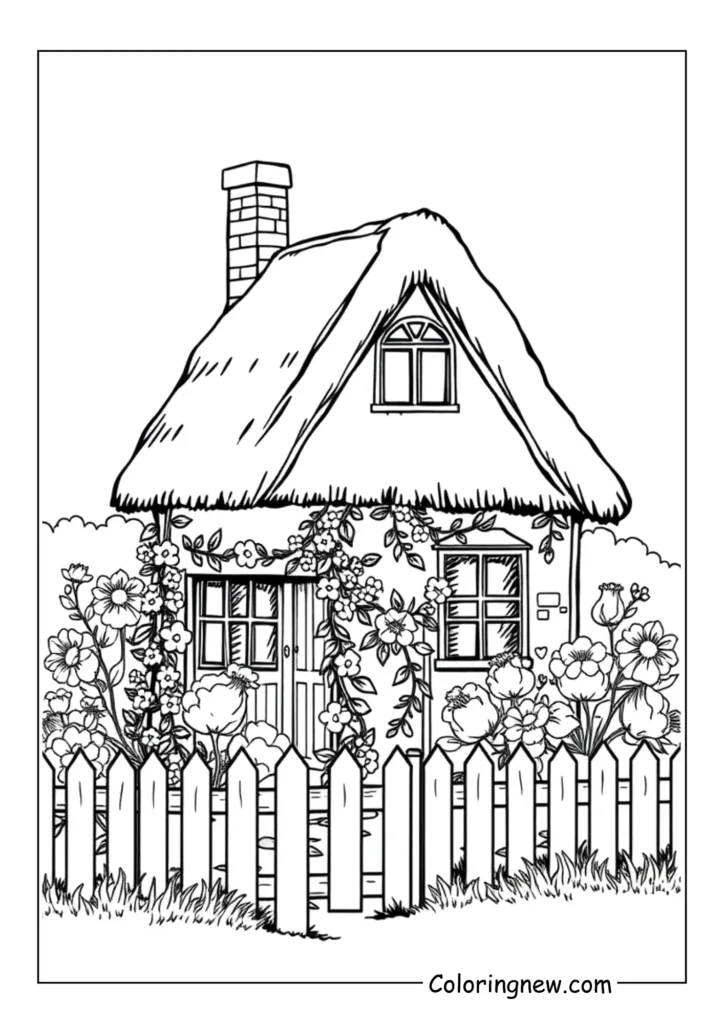cozy cottage surrounded by flowers