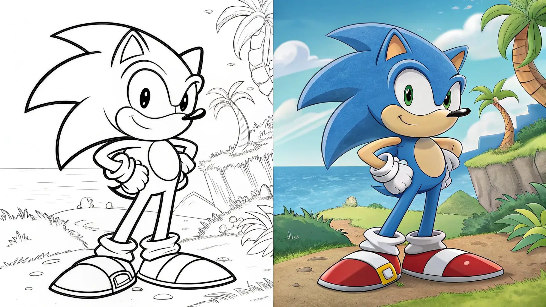 sonic coloring pages