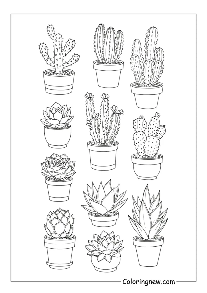 various succulents in pots