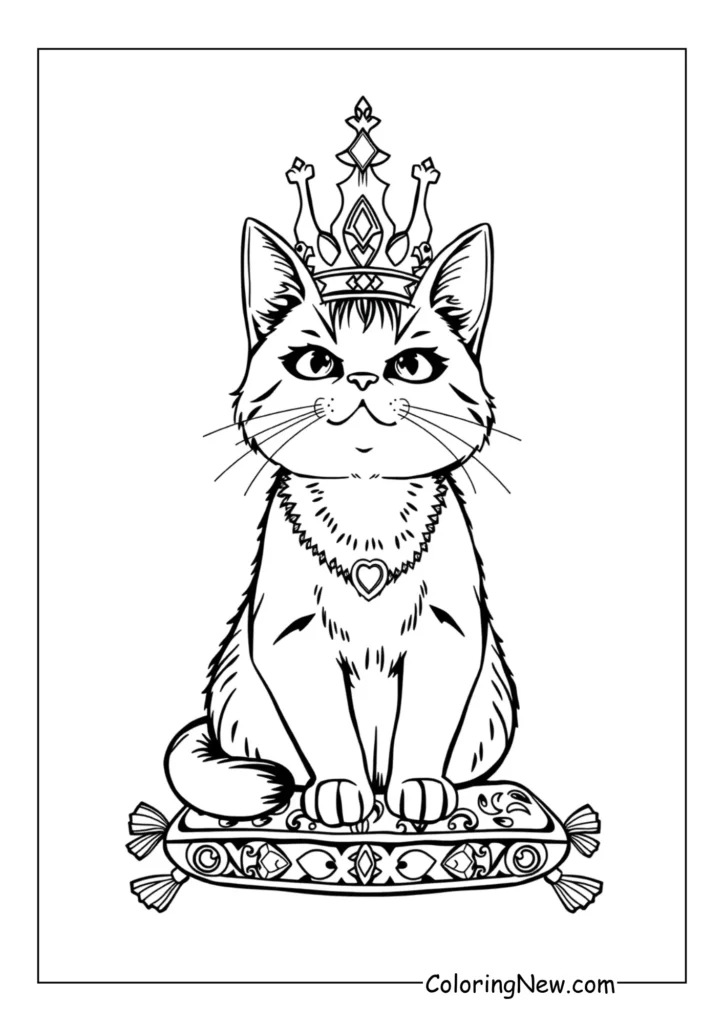 Crown-Wearing Royal Cat