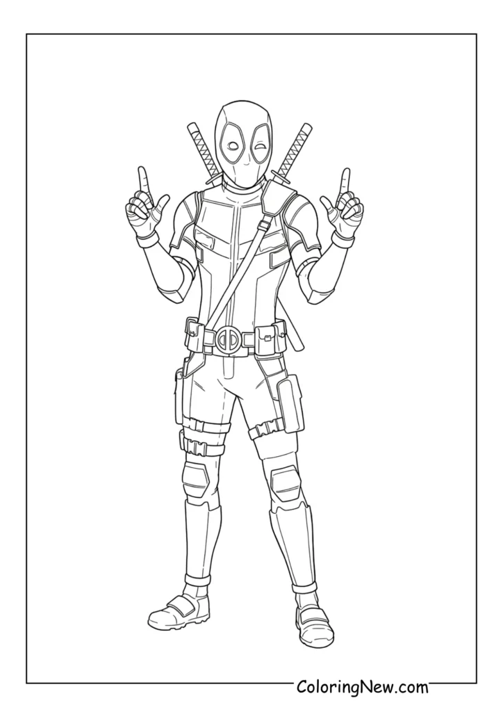 Deadpool doing finger guns