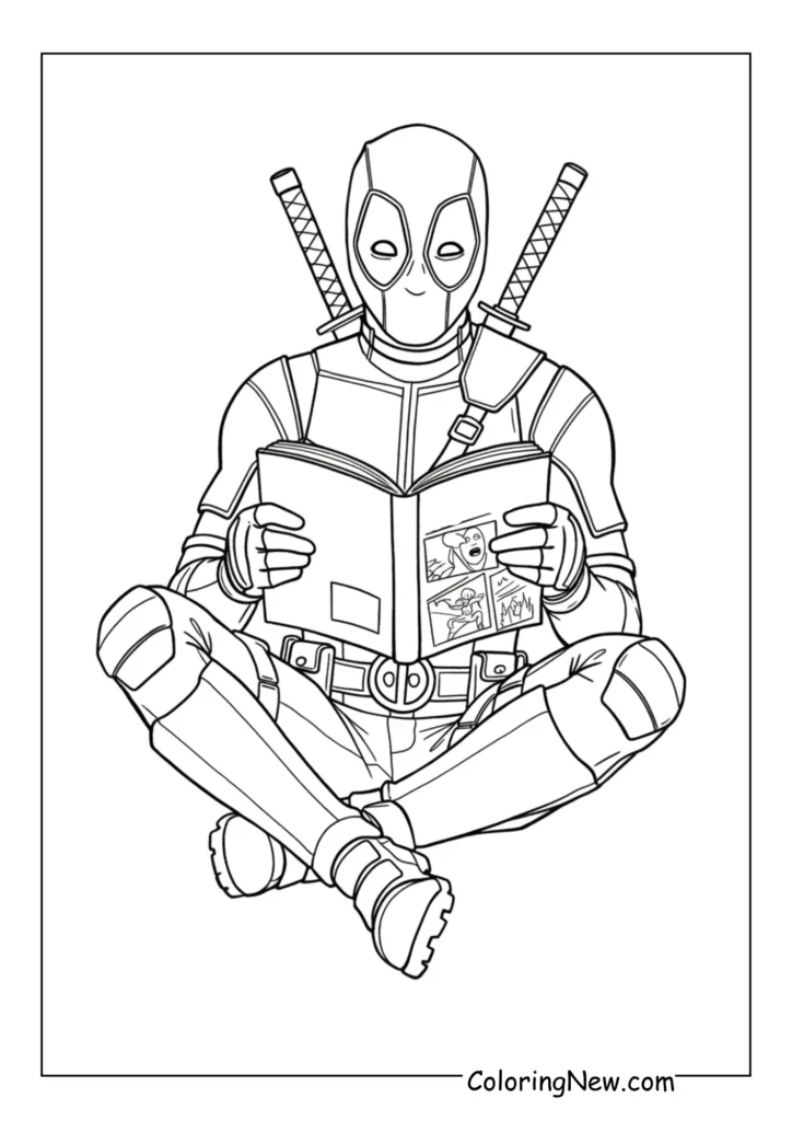Deadpool reading comic book