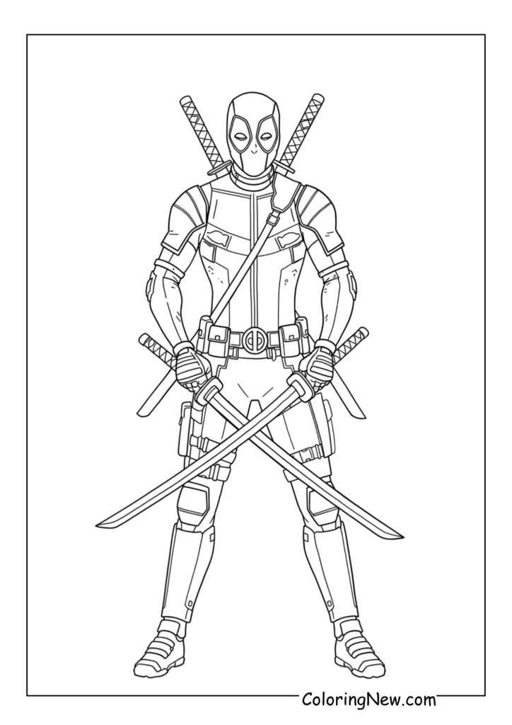 Deadpool with dual katanas
