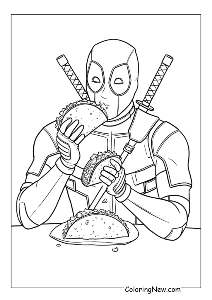 Deadpool eating tacos