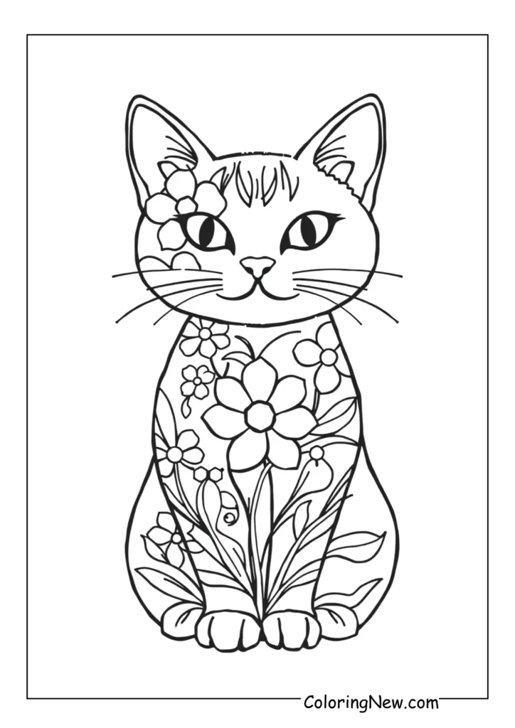 Floral Pattern Cat