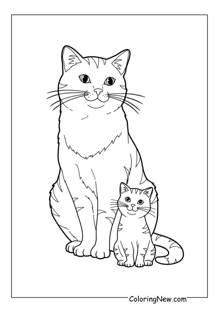 Mother and Kitten Pair