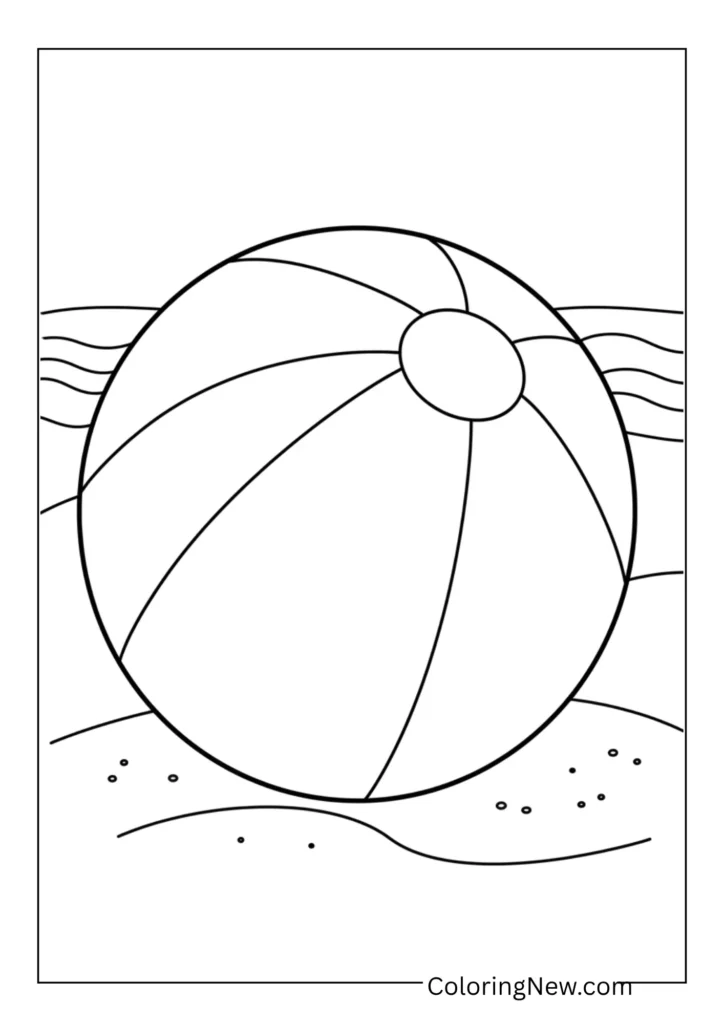 Beach ball on sand
