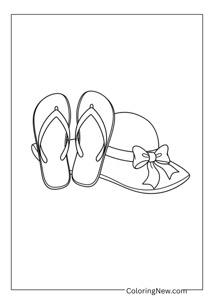 Flip-flops and sunhat