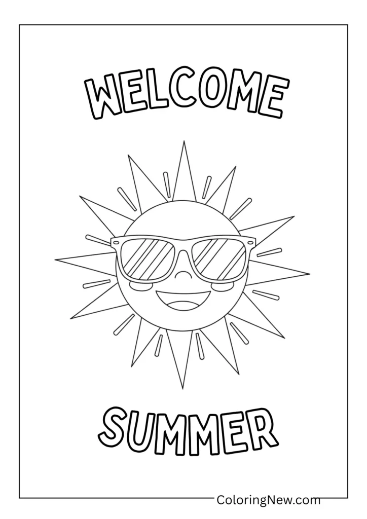 Happy sun with sunglasses