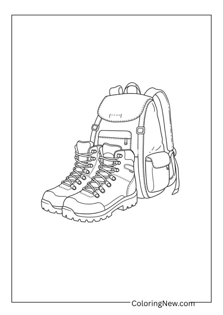 Hiking boots and backpack