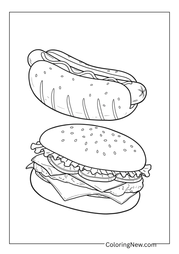 Hot dog and hamburger