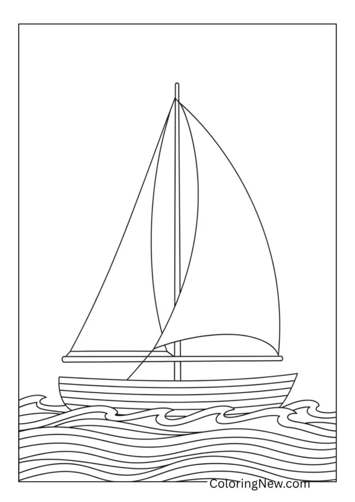 Sailboat on waves