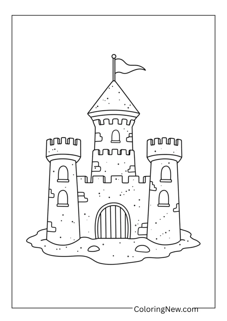 Sandcastle with flag