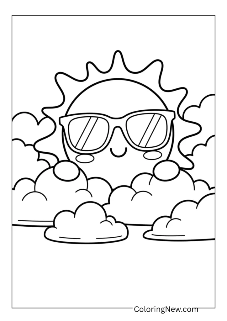 cheerful sun wearing sunglasses