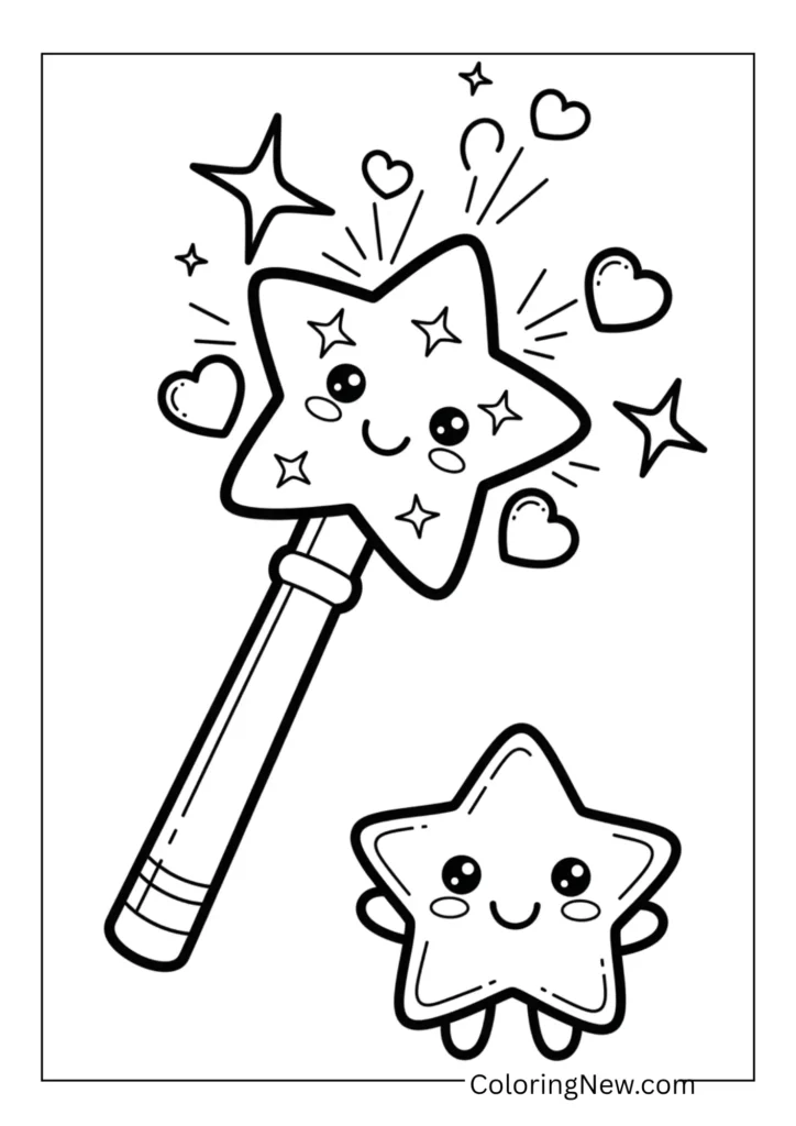 magic wand with sparkles