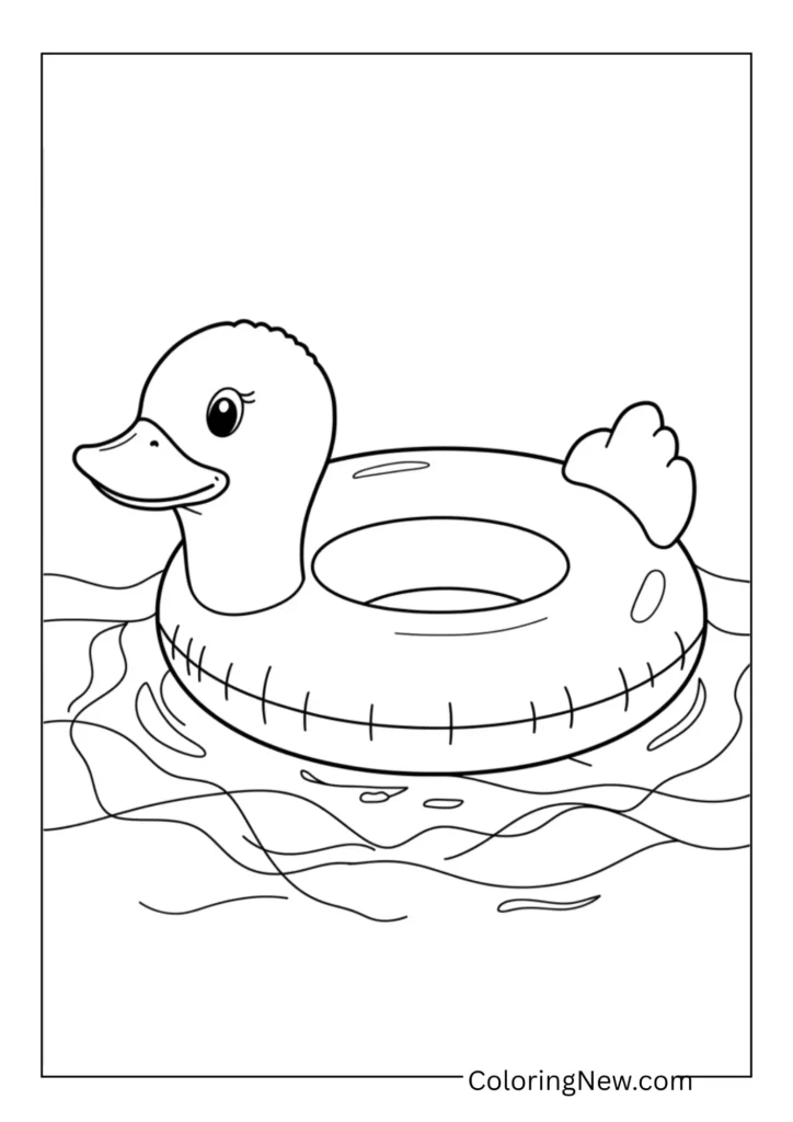 pool float shaped like a duck in a kiddie pool