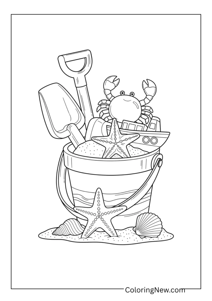 sand bucket filled with sea toys