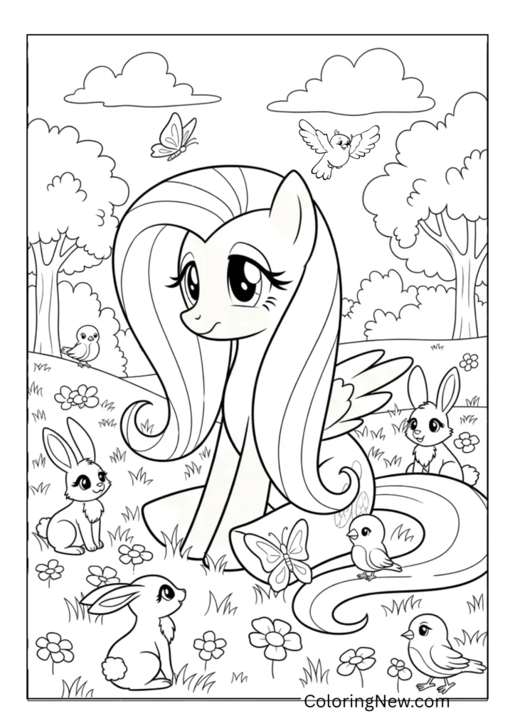 Fluttershy with Animals