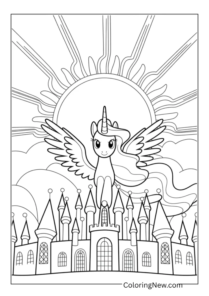 Princess Celestia spreading her wings