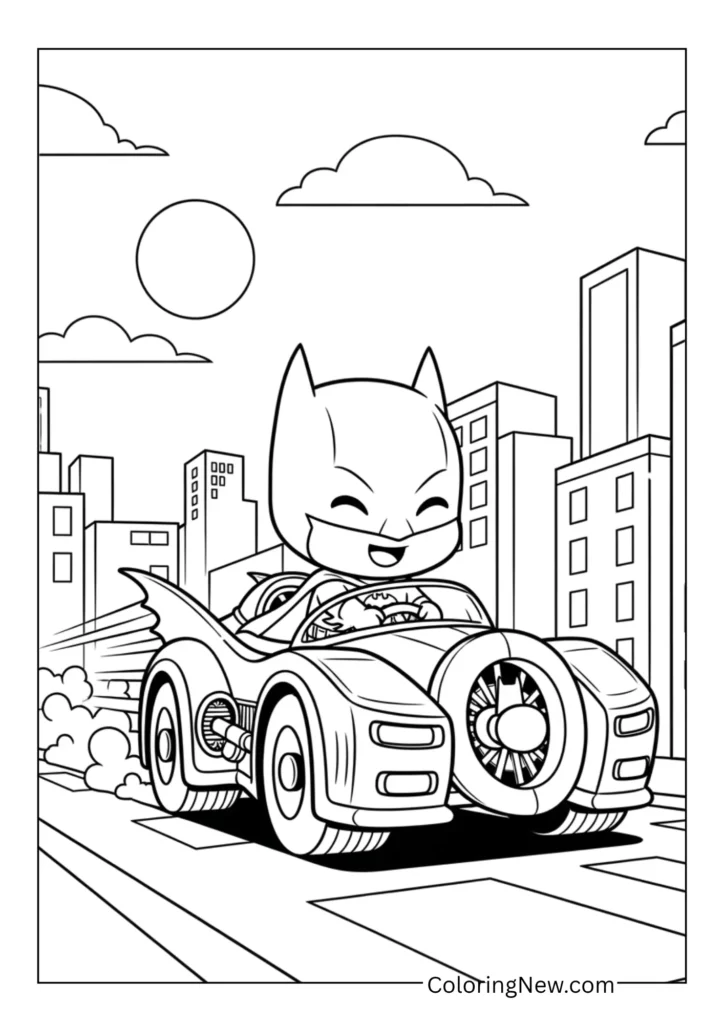 Batman Driving the Batmobile