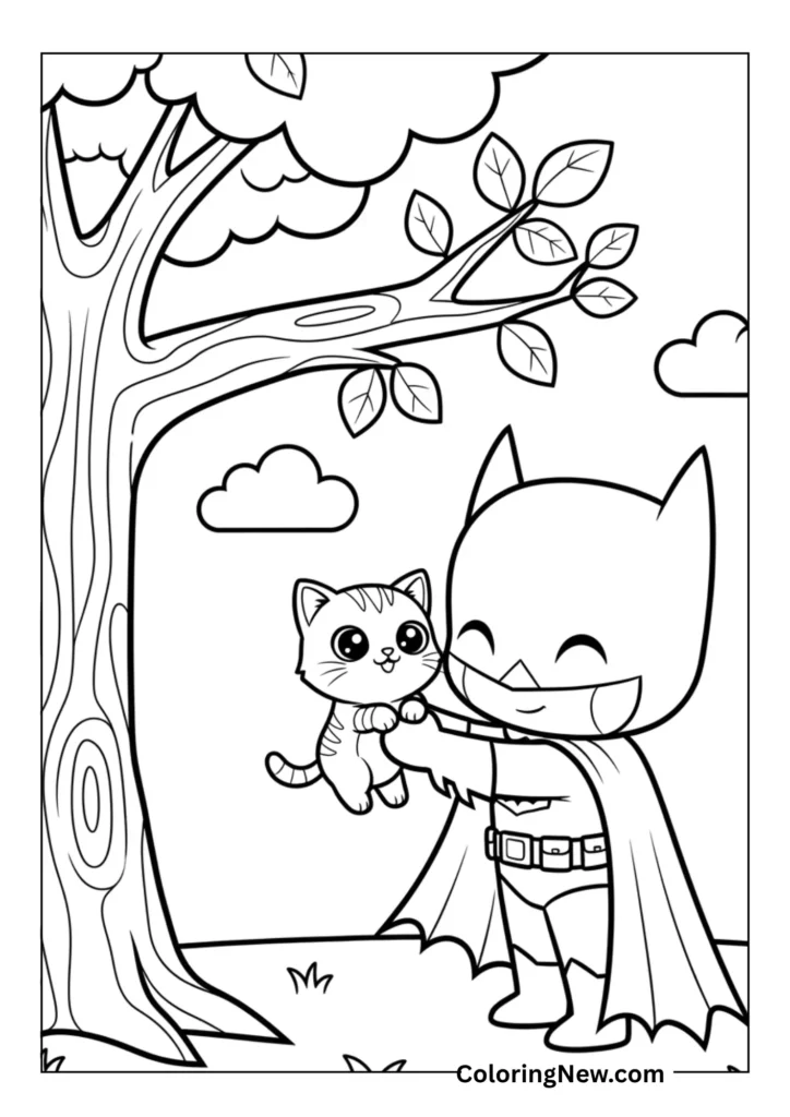 Batman Rescuing a Kitten
