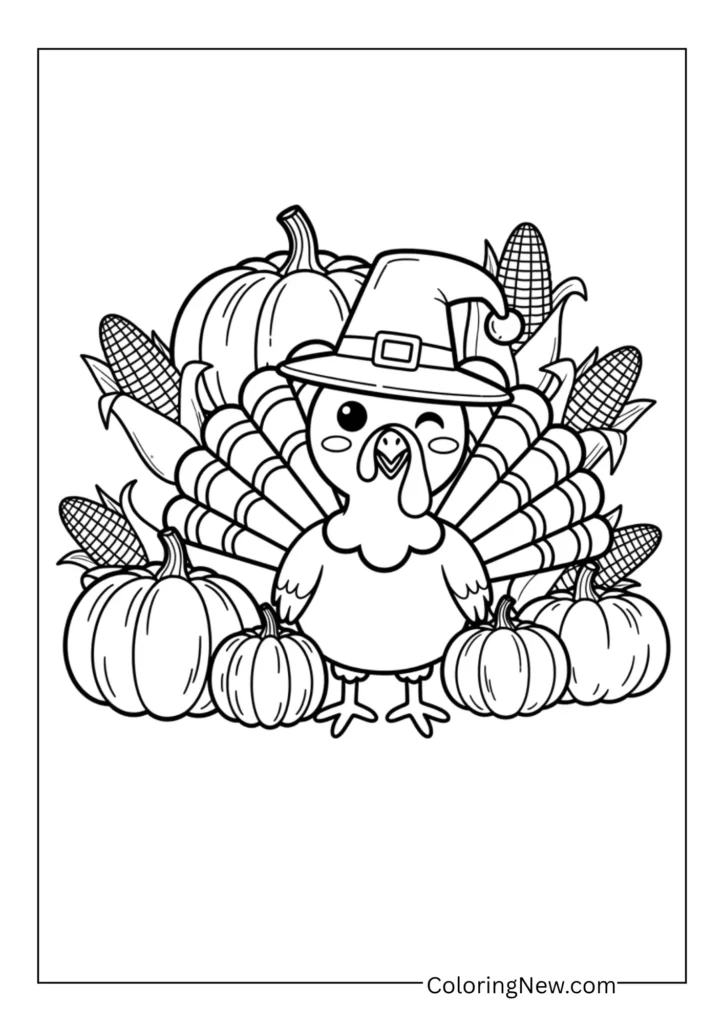 Funny turkey wearing a hat