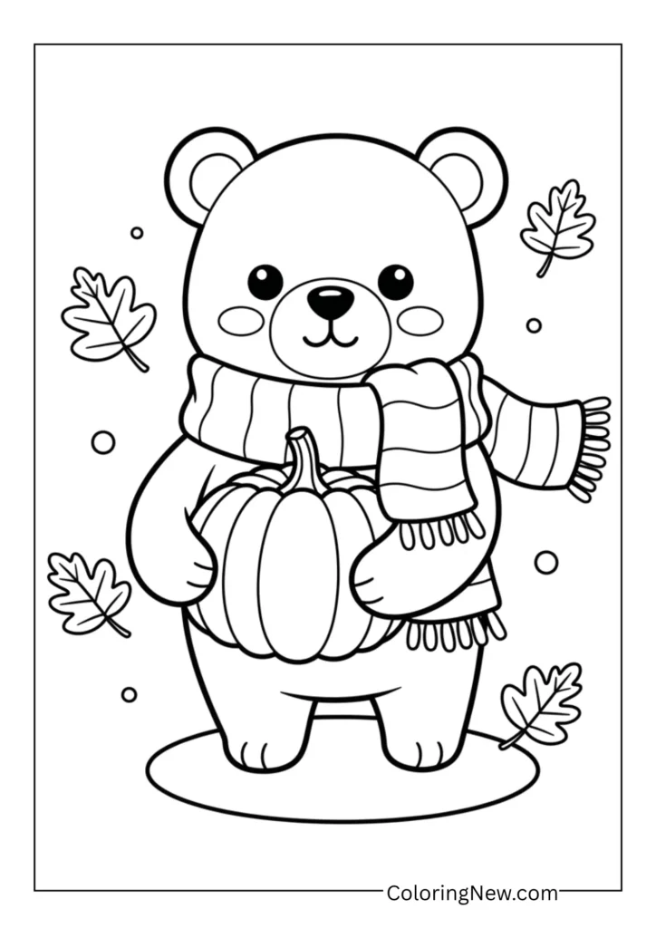 Little bear wearing a scarf