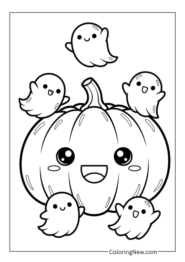 Pumpkin & Ghost Friends