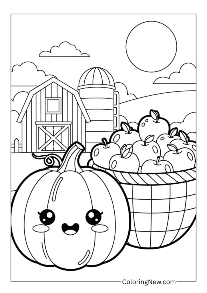 Pumpkin and Apple Basket