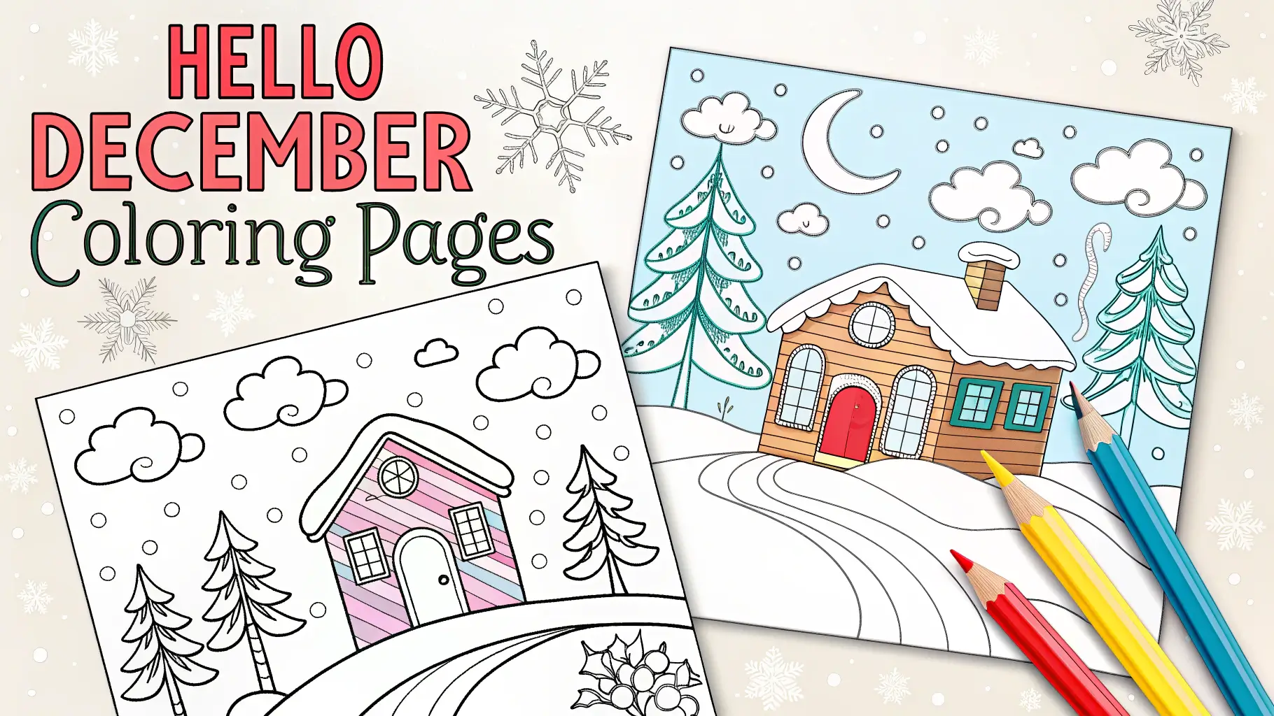 24 Hello December Coloring Pages (Free PDF Printable)