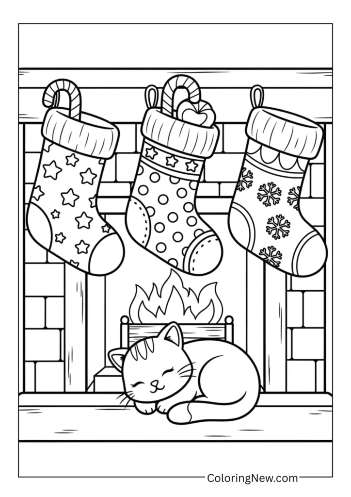 Christmas stockings hanging on a fireplace