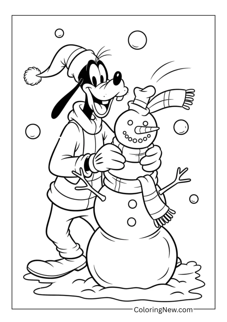 Goofy Building Snowman