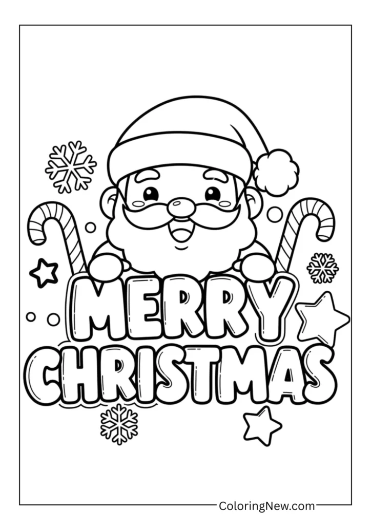 “Merry Christmas” lettering with Santa