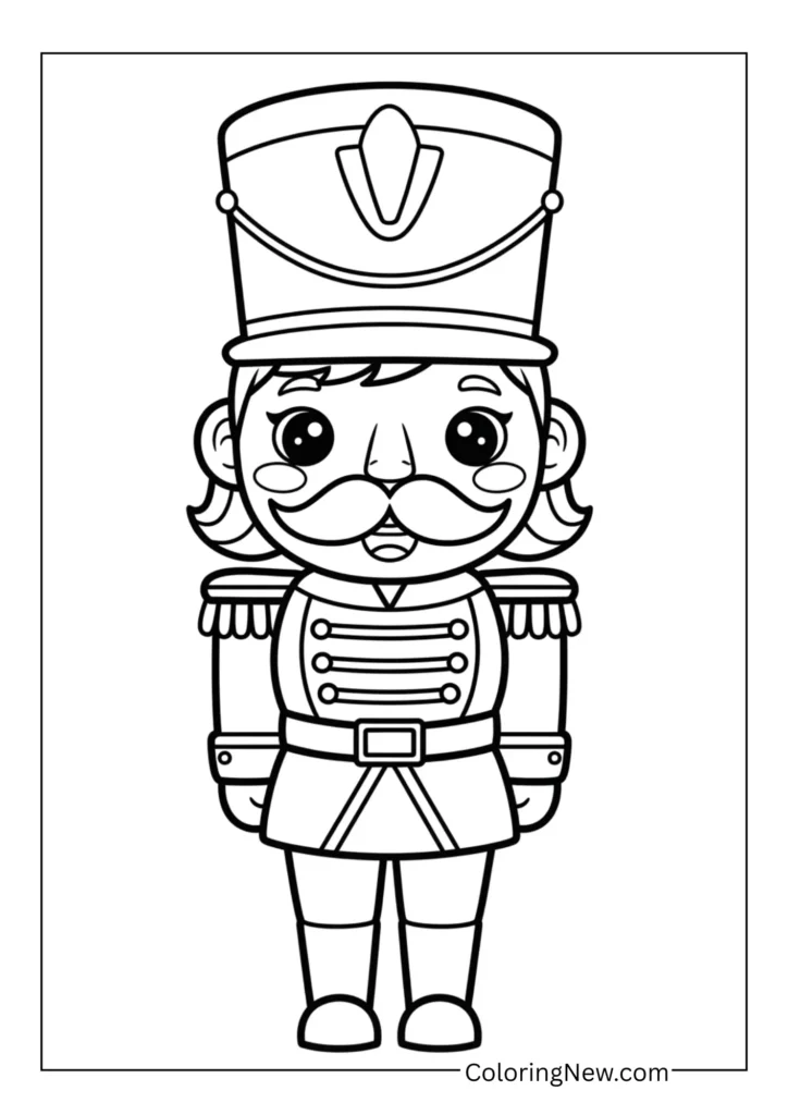 Nutcracker soldier standing tall with simple uniform details