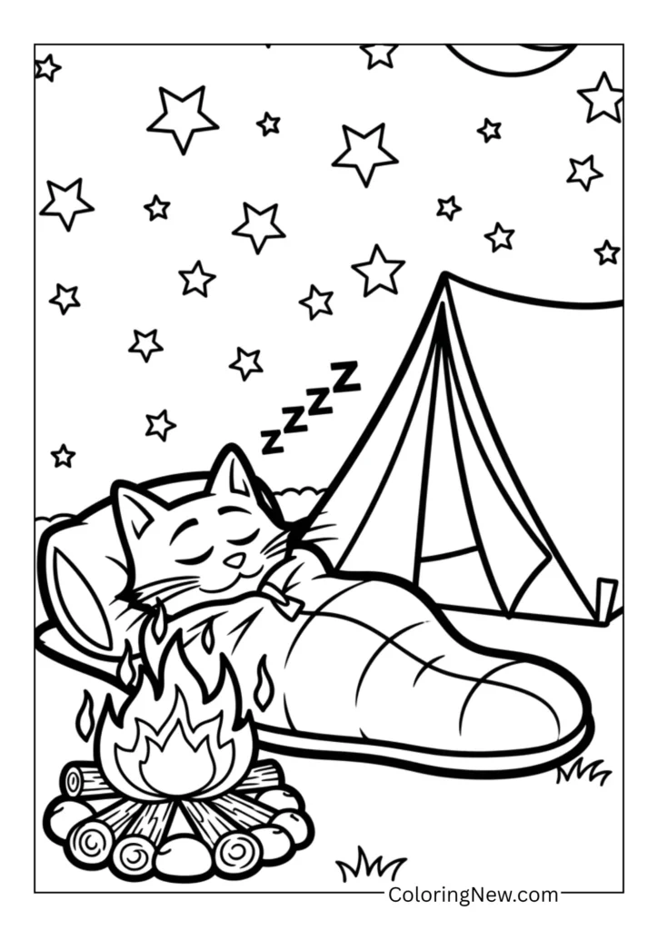 Pete the Cat Sleeping Under the Stars
