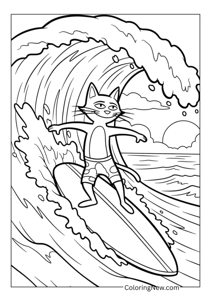 Pete the Cat and the Surfboard