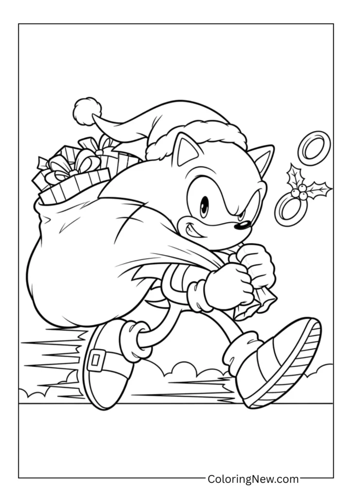 Sonic the Hedgehog Delivering Presents