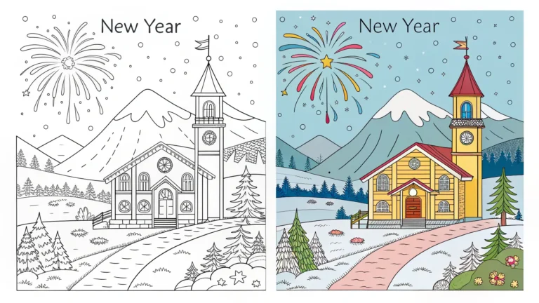 New Year Coloring Pages